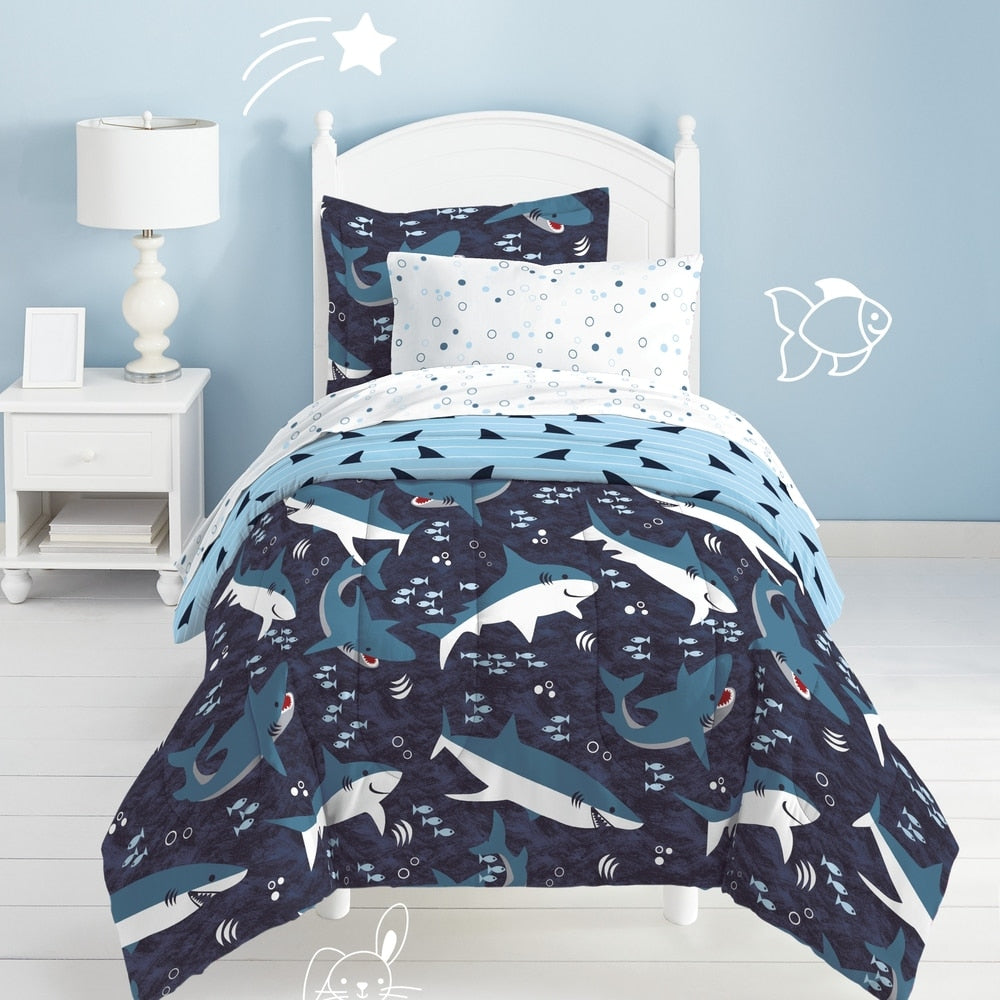 Parure de lit en microfibre Dream Factory Sharks avec draps