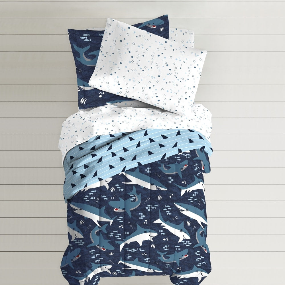 Parure de lit en microfibre Dream Factory Sharks avec draps