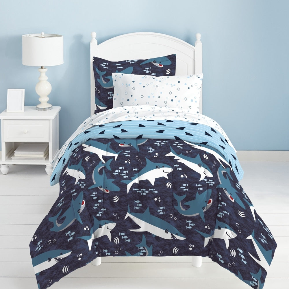 Parure de lit en microfibre Dream Factory Sharks avec draps