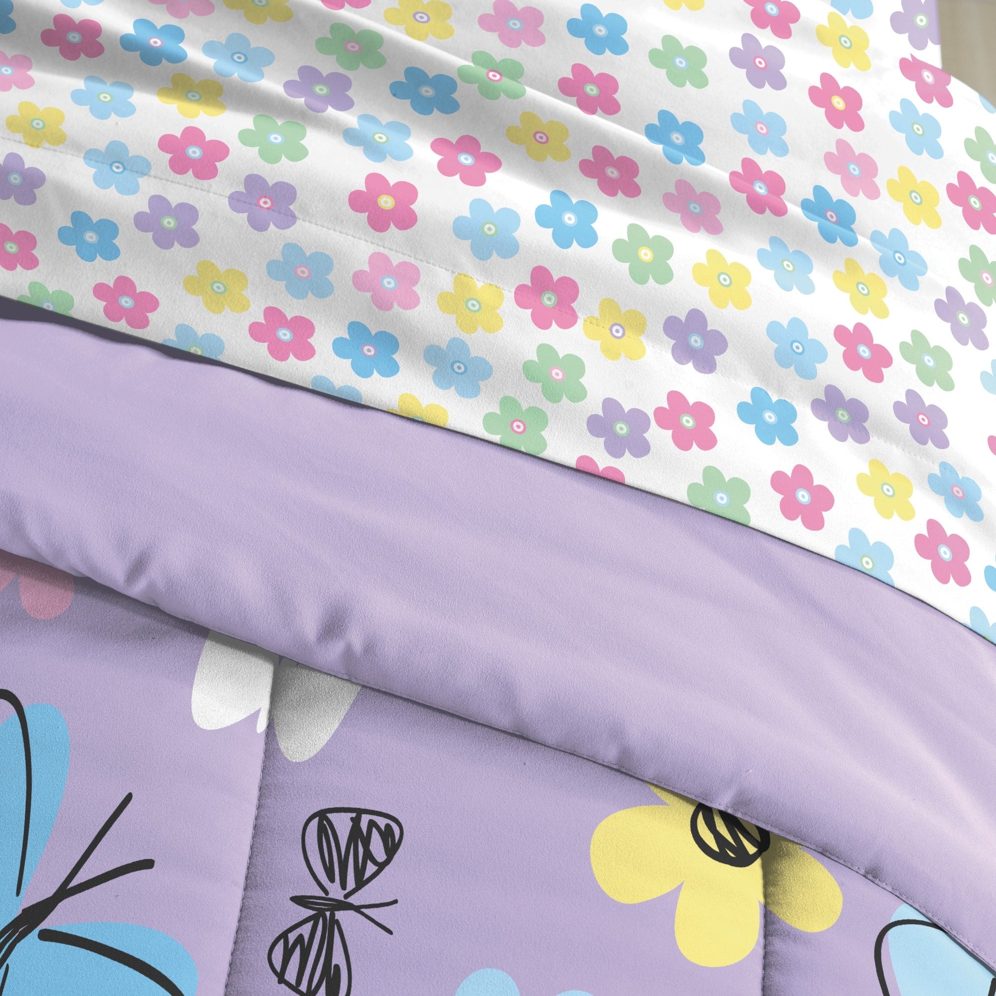 Dream Factory Sweet Butterfly Parure de lit 7 pièces dans un sac avec draps