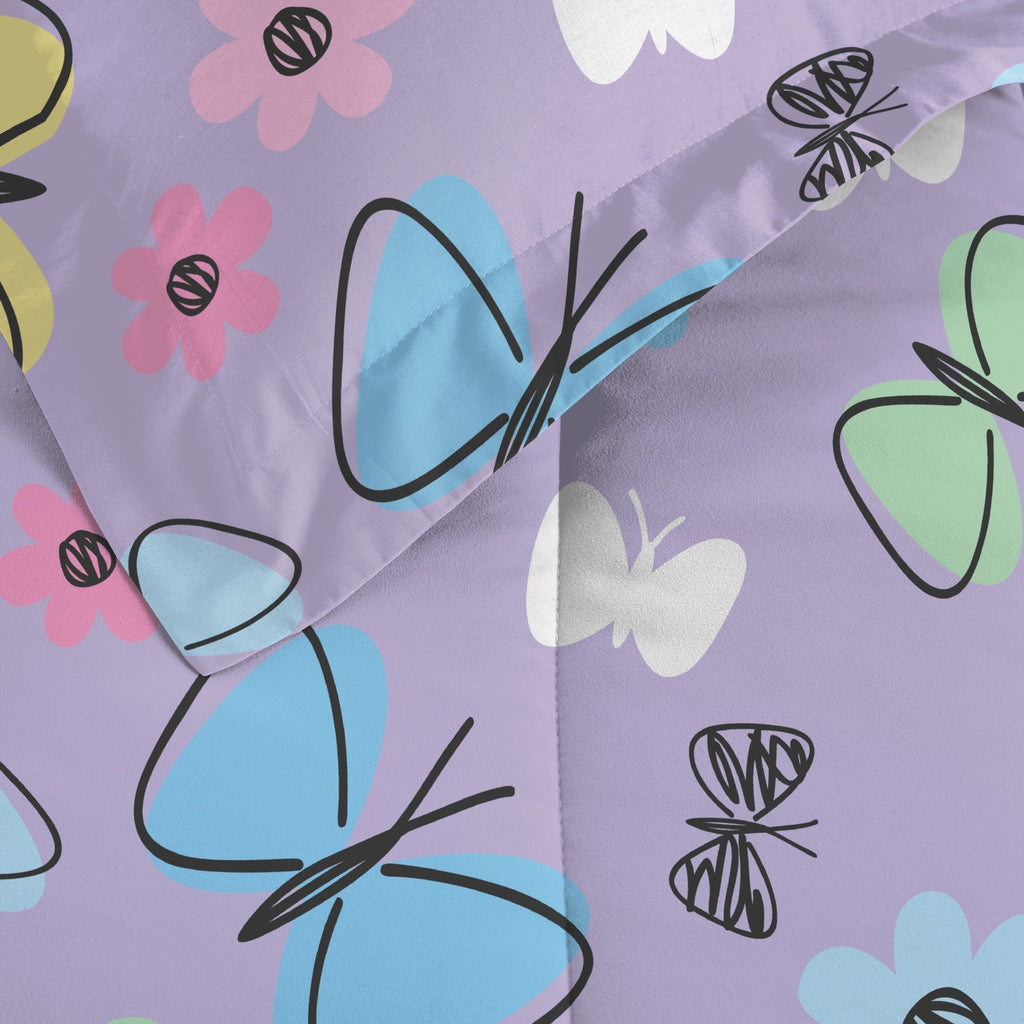 Dream Factory Sweet Butterfly Parure de lit 7 pièces dans un sac avec draps