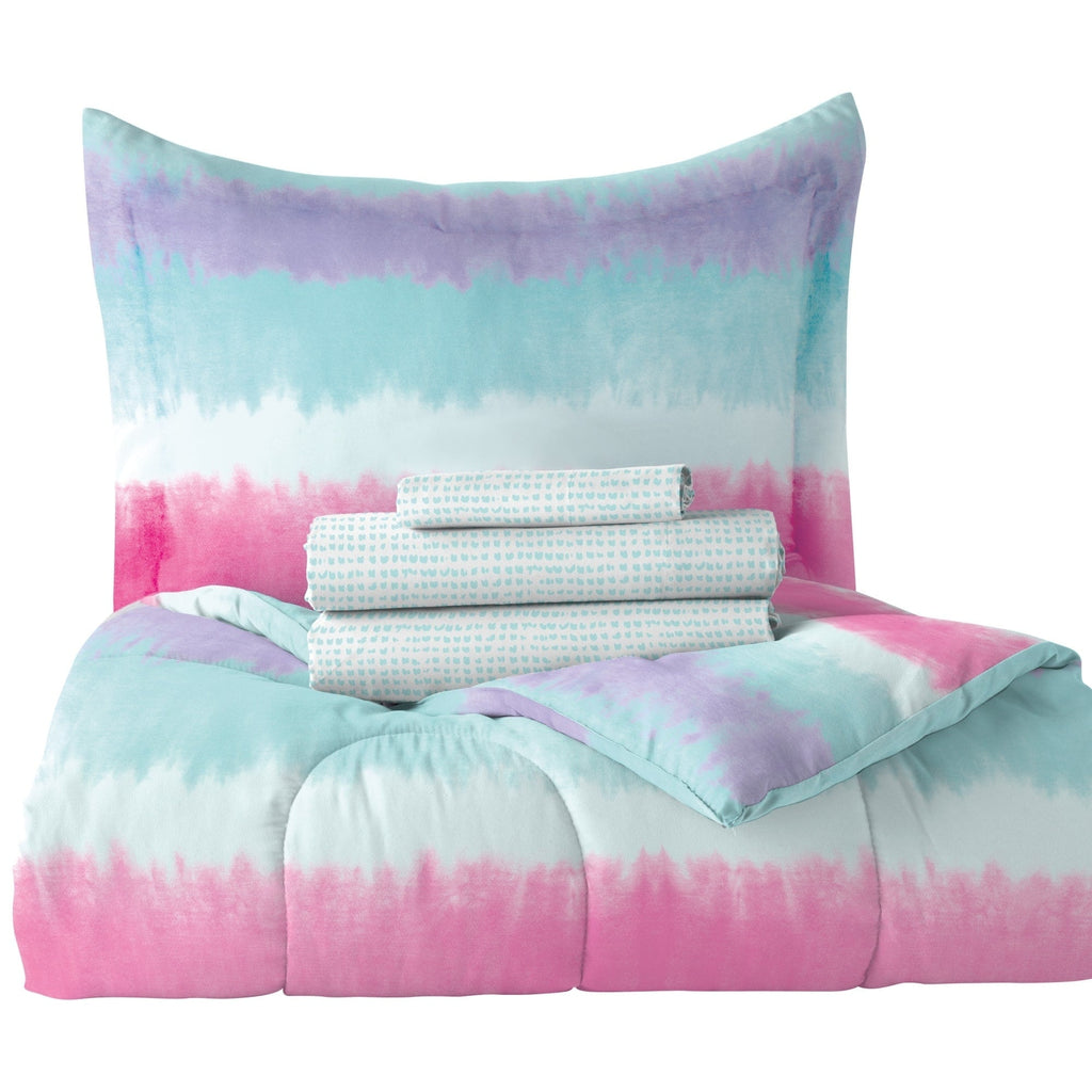 Parure de lit Dream Factory Tie Dye Stripe en microfibre avec draps