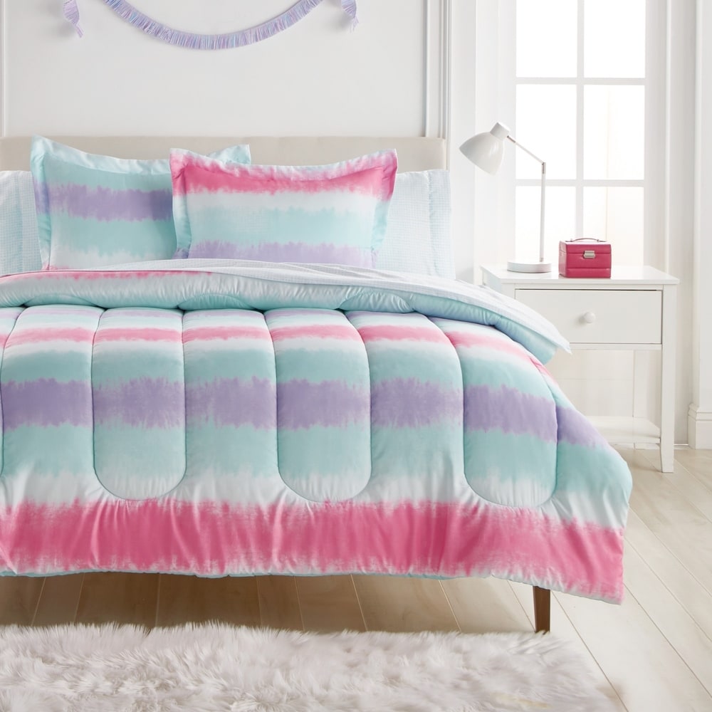 Parure de lit Dream Factory Tie Dye Stripe en microfibre avec draps