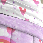 Parure de lit 7 pièces en microfibre Dream Factory Unicorn Rainbow avec draps