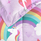 Parure de lit 7 pièces en microfibre Dream Factory Unicorn Rainbow avec draps
