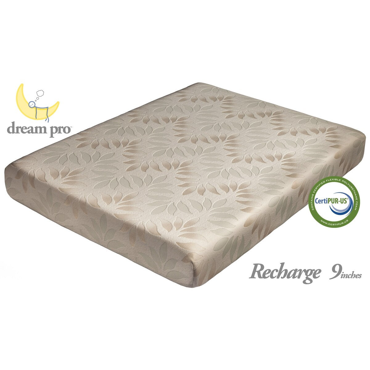 Matelas en mousse à mémoire de forme Dream Pro Recharge Lunair de 9 pouces, format Queen
