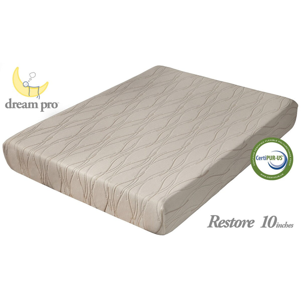 Matelas en mousse à mémoire de forme Dream Pro Restore Lunair de 10 pouces, pleine grandeur
