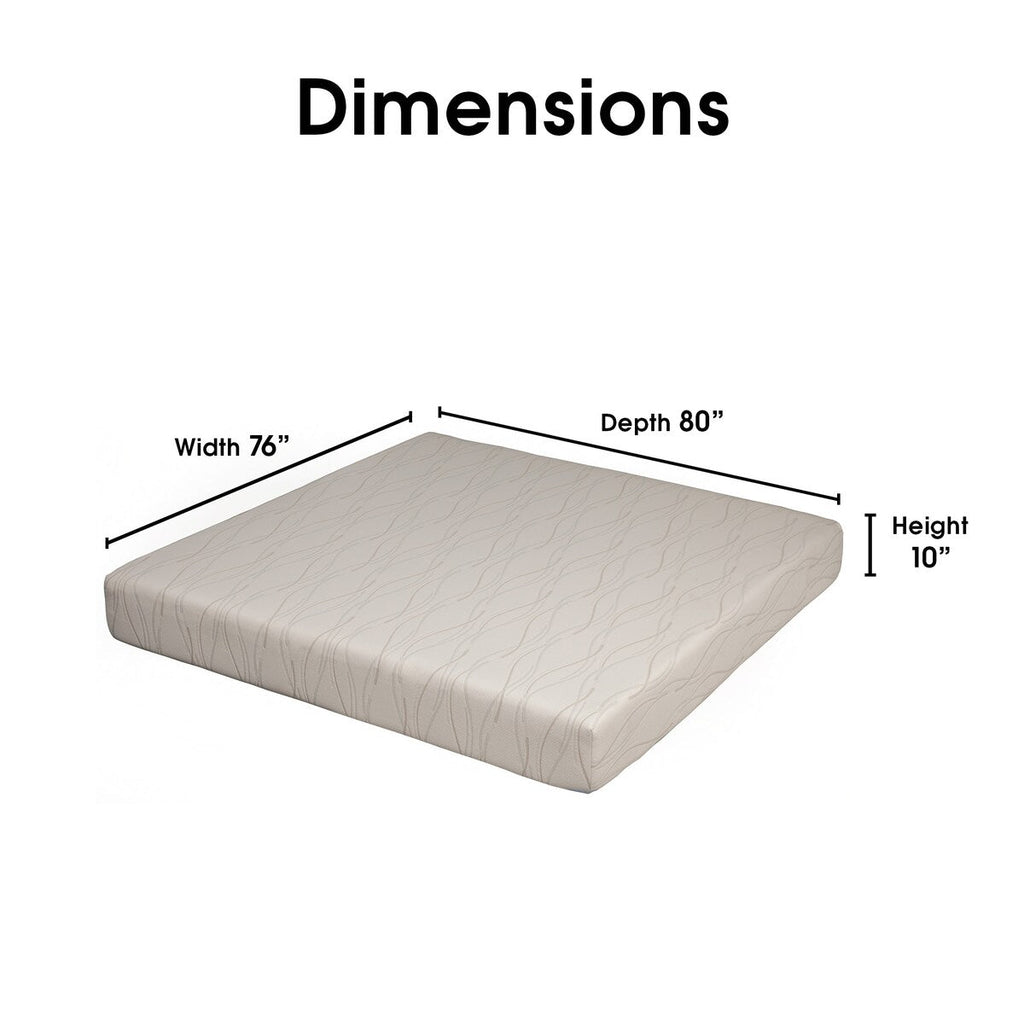 Matelas Dream Pro Restore Lunair 10 pouces en mousse à mémoire de forme gel pour lit king-size - Blanc