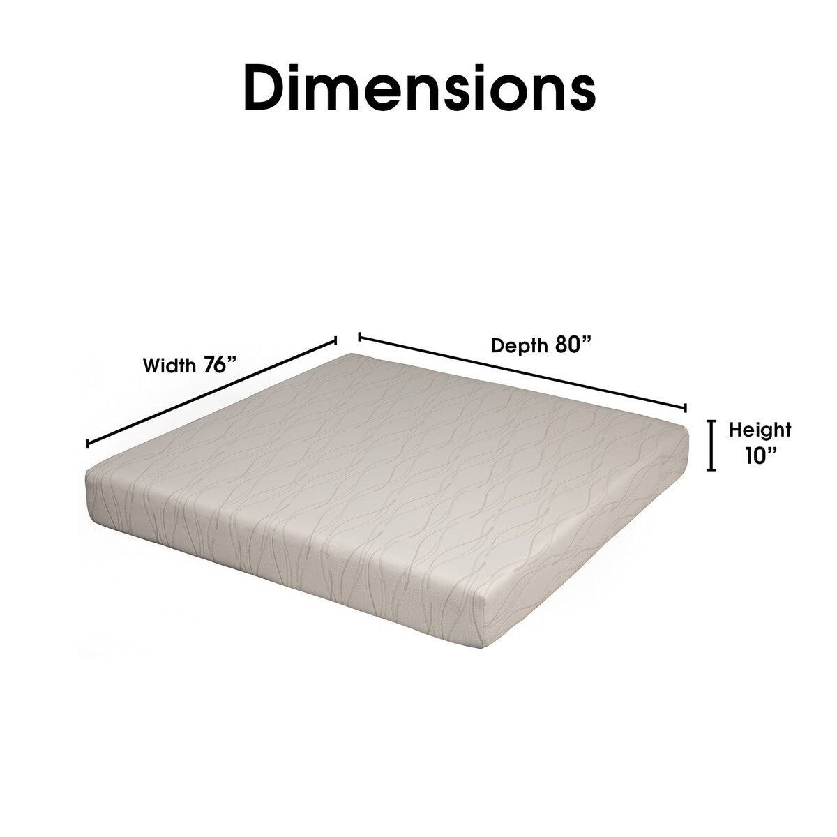 Matelas Dream Pro Restore Lunair 10 pouces en mousse à mémoire de forme gel pour lit king-size - Blanc