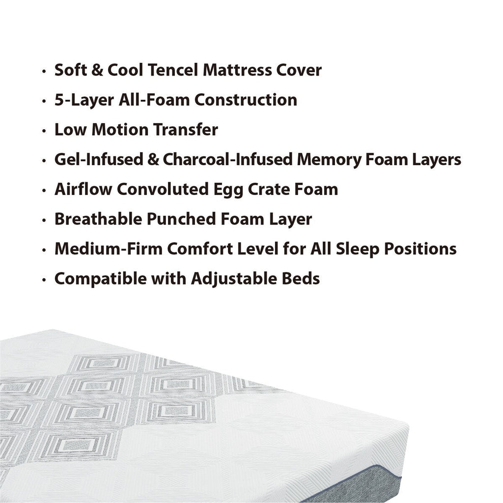 Matelas Dreamwave 12 pouces en mousse à mémoire de forme mi-ferme et rafraîchissante avec gel