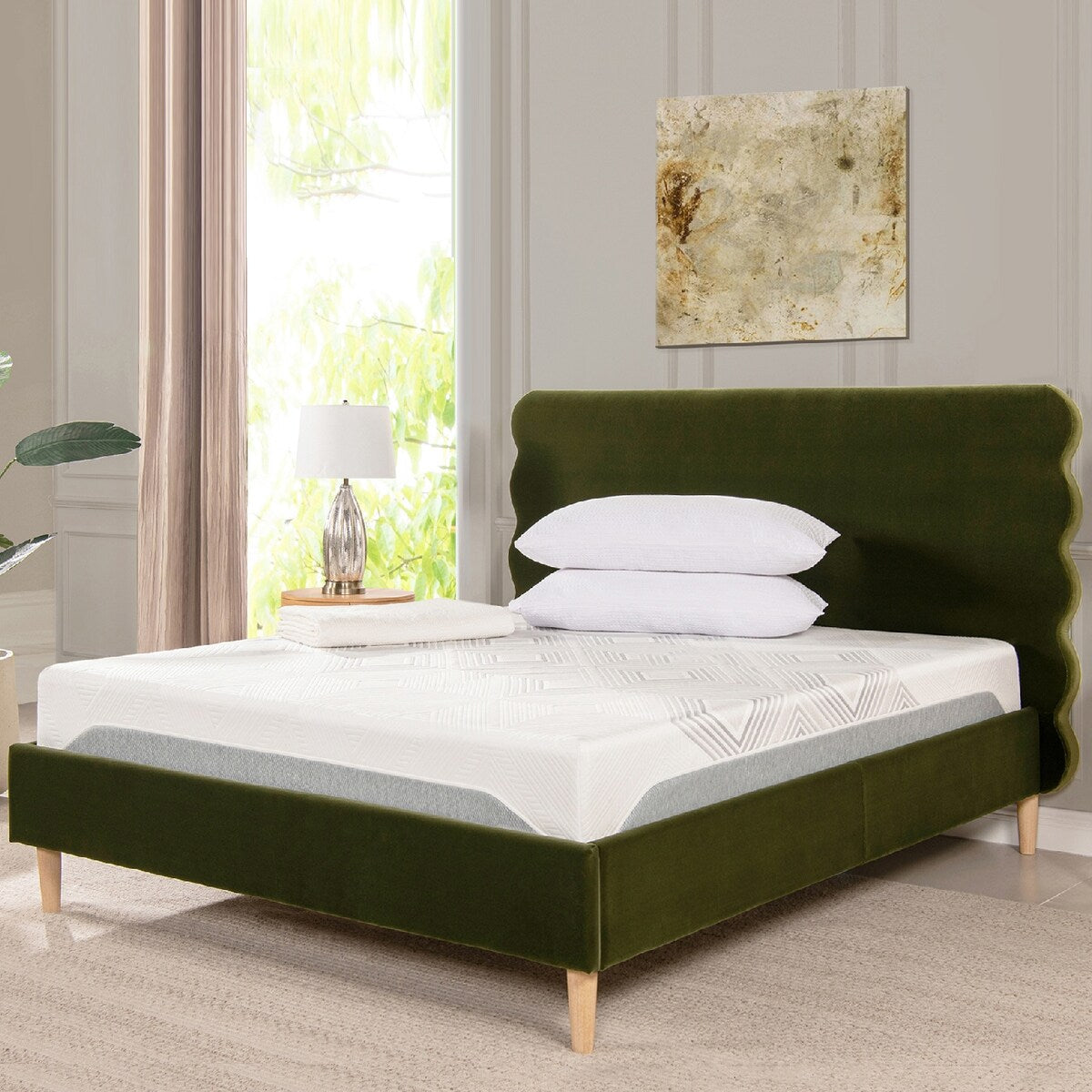 Matelas Dreamwave 12 pouces en mousse à mémoire de forme mi-ferme et rafraîchissante avec gel
