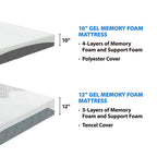 Matelas Dreamwave 12 pouces en mousse à mémoire de forme mi-ferme et rafraîchissante avec gel