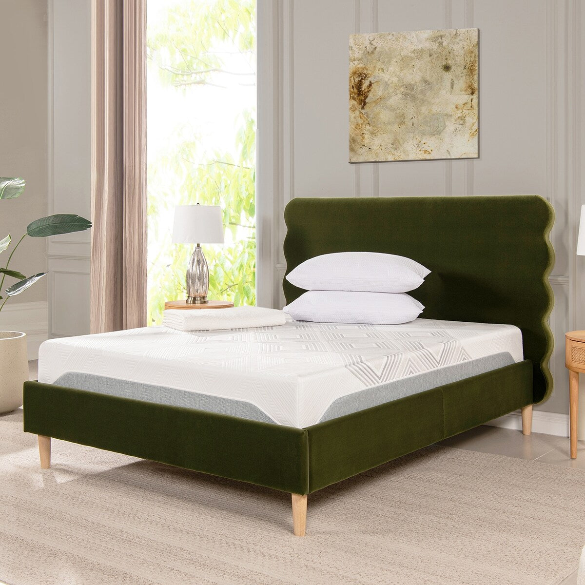 Matelas Dreamwave 12 pouces en mousse à mémoire de forme mi-ferme et rafraîchissante avec gel