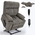 Fauteuil inclinable électrique à double moteur en chenille, mécanisme de mouvement robuste avec massage et chauffage lombaire, deux porte-gobelets