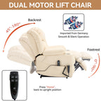 Fauteuil inclinable électrique à double moteur en similicuir pour adulte, canapé inclinable simple avec massage, chauffage lombaire et porte-gobelets