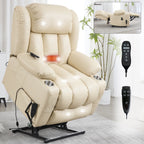 Fauteuil inclinable électrique à double moteur en similicuir pour adulte, canapé inclinable simple avec massage, chauffage lombaire et porte-gobelets