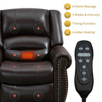 Fauteuils inclinables releveurs en cuir véritable à deux moteurs, chauffage massant et ports USB