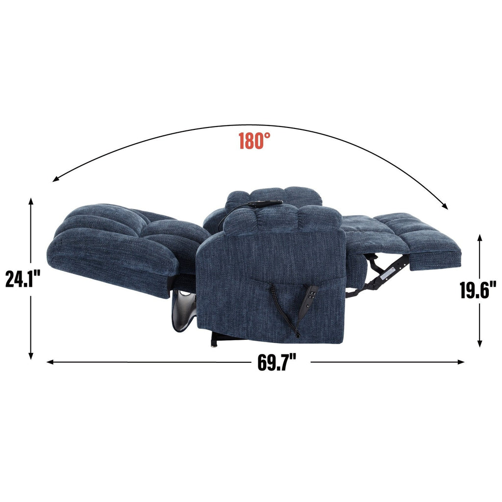 Fauteuils inclinables électriques à double moteur, massage thermique, positions infinies, jusqu'à 350 lb, avec télécommande électrique, robustes