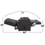 Fauteuils inclinables électriques à double moteur, massage thermique, positions infinies, jusqu'à 159 kg, avec télécommande, fermeté moyenne