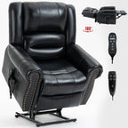 Fauteuil inclinable à double moteur, position infinie, massage thermique et électrique, mécanisme de mouvement robuste avec ports USB et poches latérales