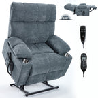 Fauteuil inclinable électrique à double moteur, position infinie, mécanisme de mouvement robuste avec massage et chauffage, deux porte-gobelets