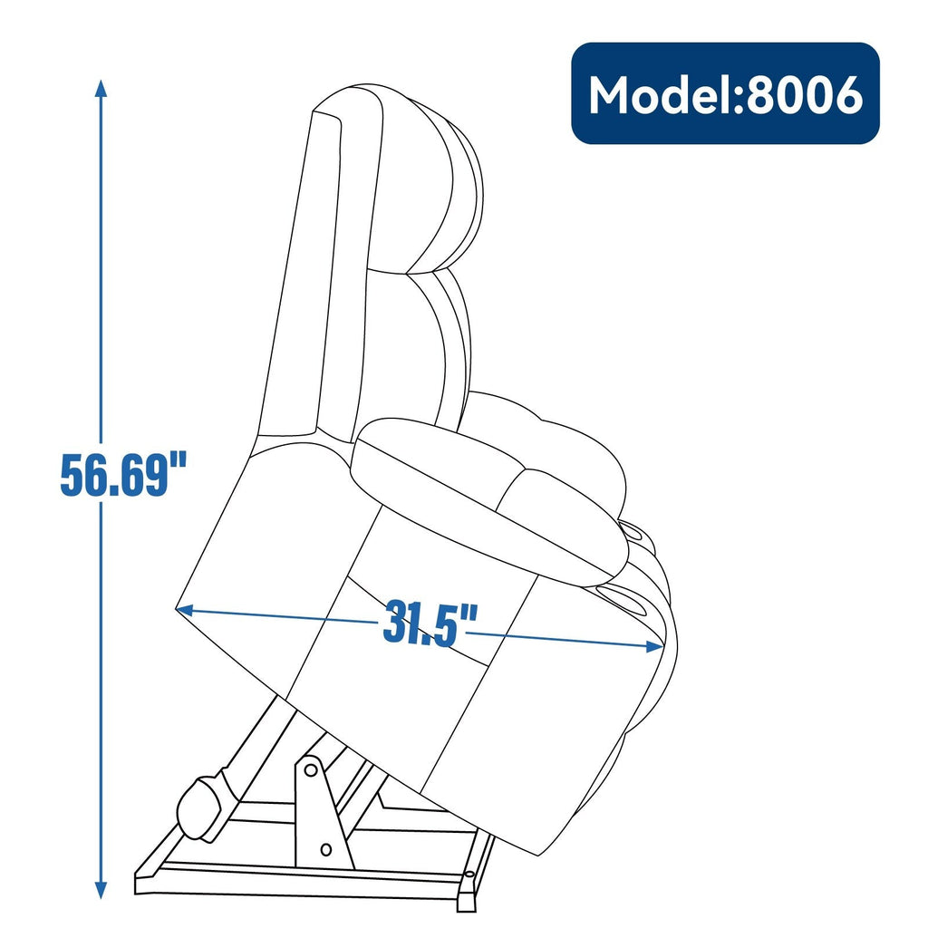 Fauteuil inclinable électrique à double moteur, position infinie, mécanisme de mouvement robuste avec massage et chauffage, deux porte-gobelets