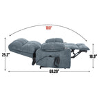 Fauteuil inclinable électrique à double moteur, position infinie, mécanisme de mouvement robuste avec massage et chauffage, deux porte-gobelets