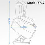 Fauteuil inclinable électrique à double moteur, position infinie, mécanisme de mouvement robuste avec massage et chauffage lombaire, porte-gobelets