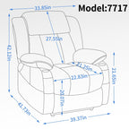 Fauteuil inclinable électrique à double moteur, position infinie, mécanisme de mouvement robuste avec massage et chauffage lombaire, porte-gobelets