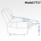 Fauteuil inclinable électrique à double moteur, position infinie, mécanisme de mouvement robuste avec massage et chauffage lombaire, porte-gobelets