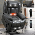 Fauteuil inclinable électrique à double moteur, position infinie, avec massage par vibration à 8 points et chauffage lombaire