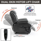 Fauteuil inclinable électrique à double moteur, position infinie, avec massage par vibration à 8 points et chauffage lombaire