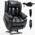 Fauteuil inclinable électrique à double moteur, position infinie, avec massage par vibration à 8 points et chauffage lombaire