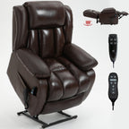 Fauteuil inclinable électrique à double moteur, position infinie, avec massage par vibration à 8 points et chauffage lombaire