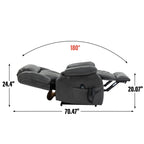 Fauteuil inclinable électrique à double moteur, position infinie, avec massage par vibration à 8 points et chauffage lombaire