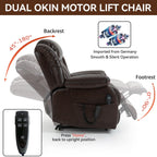 Fauteuil inclinable électrique à double moteur, position infinie, avec massage par vibration à 8 points et chauffage lombaire