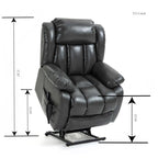 Fauteuil inclinable électrique à double moteur, position infinie, avec massage par vibration à 8 points et chauffage lombaire