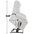 Fauteuil inclinable électrique à double moteur, position infinie, mécanisme de mouvement avec massage par vibration à 8 points et chauffage lombaire