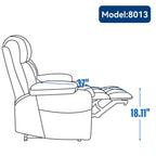Fauteuil inclinable électrique à double moteur et position infinie, mécanisme de mouvement robuste avec chauffage lombaire, porte-gobelets et poches latérales