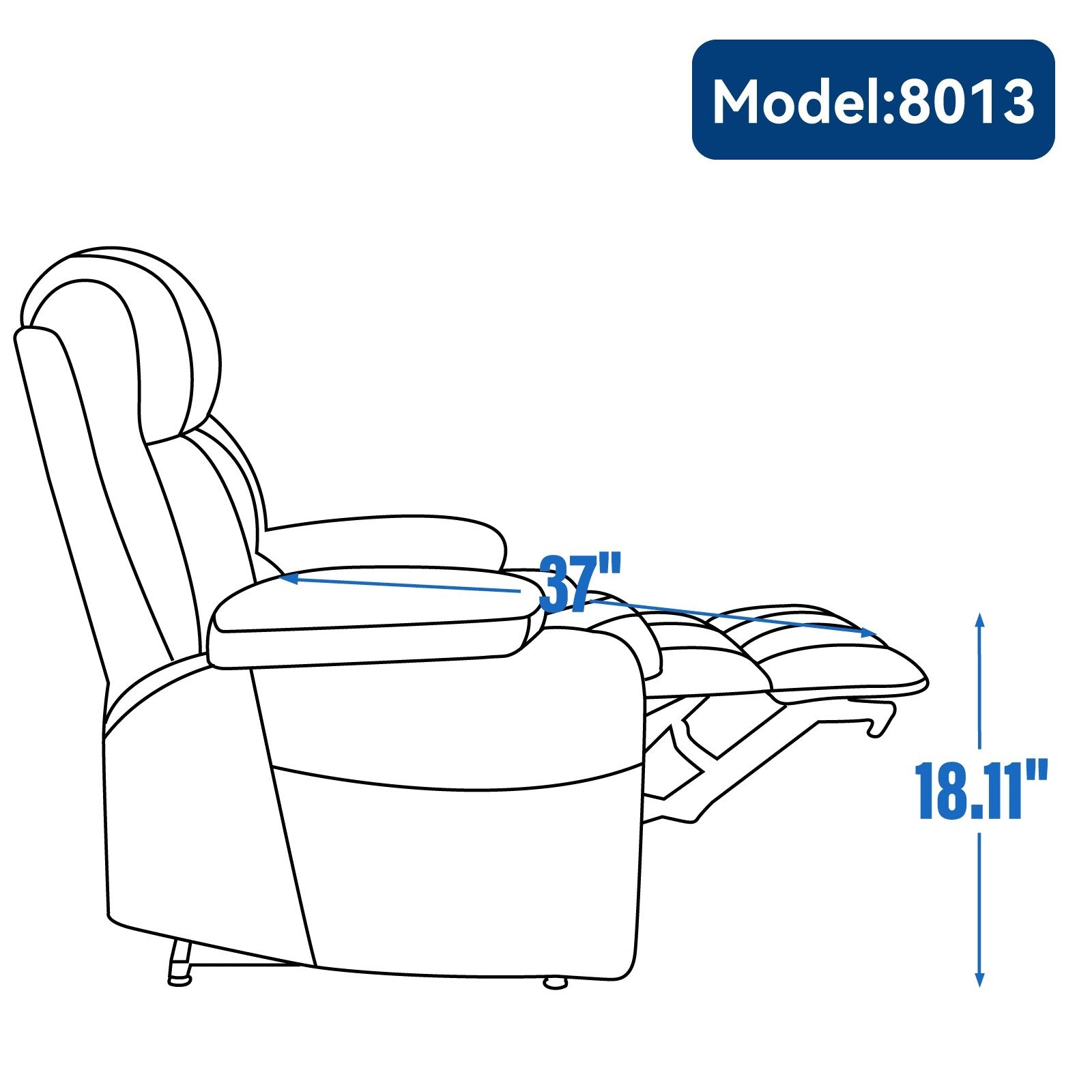Fauteuil inclinable électrique à double moteur et position infinie, mécanisme de mouvement robuste avec chauffage lombaire, porte-gobelets et poches latérales