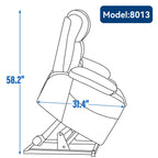 Fauteuil inclinable électrique à double moteur et position infinie, mécanisme de mouvement robuste avec chauffage lombaire, porte-gobelets et poches latérales