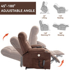 Fauteuil inclinable électrique à double moteur et position infinie, mécanisme de mouvement robuste avec chauffage lombaire, porte-gobelets et poches latérales