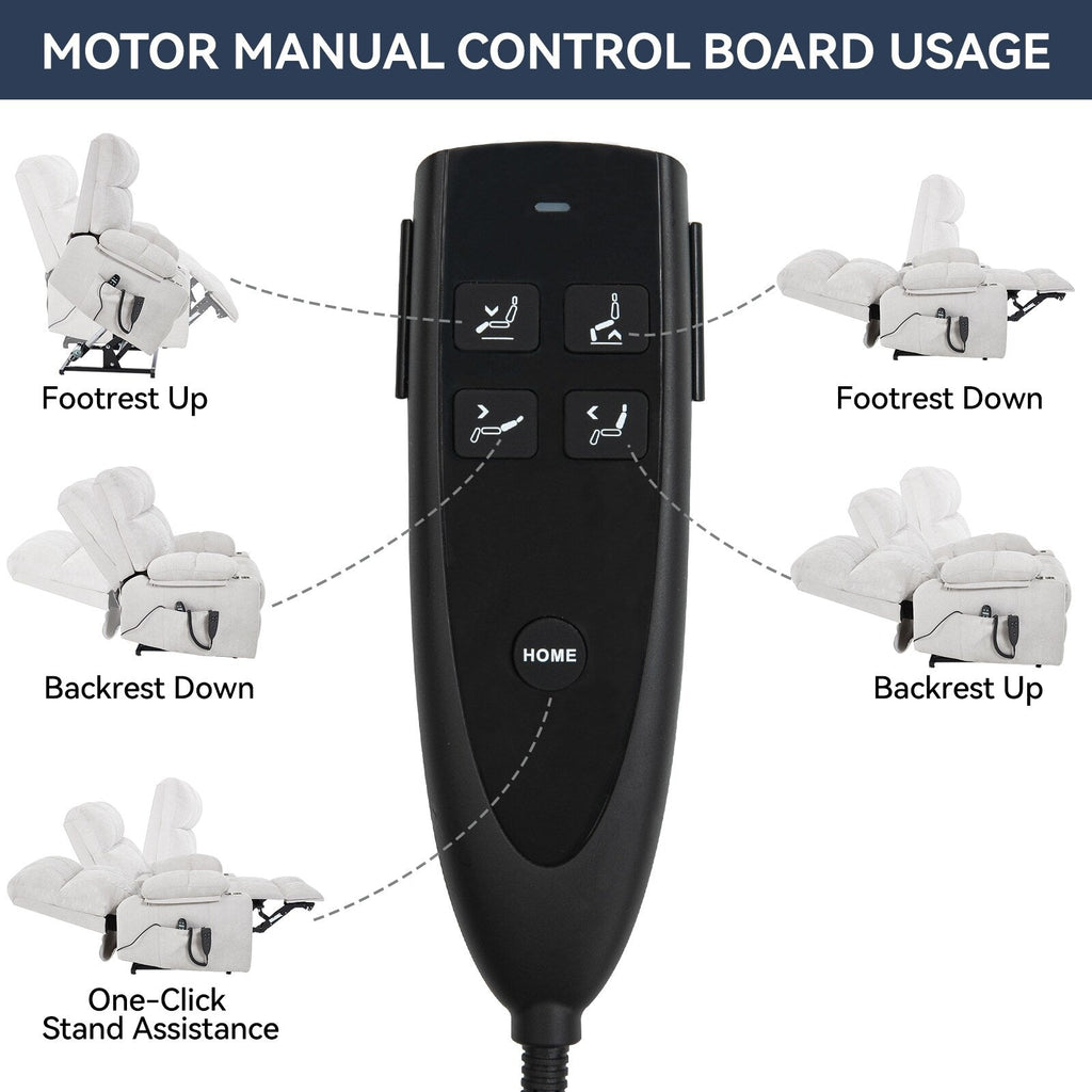 Fauteuil inclinable électrique à double moteur, positions infinies, avec massage par vibration à 8 points et chauffage lombaire, deux porte-gobelets