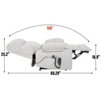 Fauteuil inclinable électrique à double moteur, positions infinies, avec massage par vibration à 8 points et chauffage lombaire, deux porte-gobelets