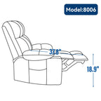 Fauteuil inclinable électrique à double moteur, positions infinies, avec massage par vibration à 8 points et chauffage lombaire, deux porte-gobelets