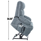 Fauteuil inclinable électrique à double moteur, positions infinies, avec massage par vibration à 8 points et chauffage lombaire, deux porte-gobelets