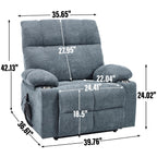 Fauteuil inclinable électrique à double moteur, positions infinies, avec massage par vibration à 8 points et chauffage lombaire, deux porte-gobelets
