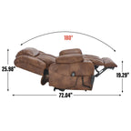 Fauteuil inclinable à deux moteurs avec massage par vibration à 8 points et chauffage lombaire, porte-gobelets en acier inoxydable