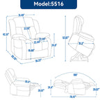 Fauteuil inclinable électrique à double moteur, position infinie, jusqu'à 350 lb, avec massage par vibration à 8 points et chauffage lombaire