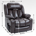 Fauteuil inclinable électrique Leatherair à double moteur, position infinie, jusqu'à 350 lb, mécanisme de mouvement robuste